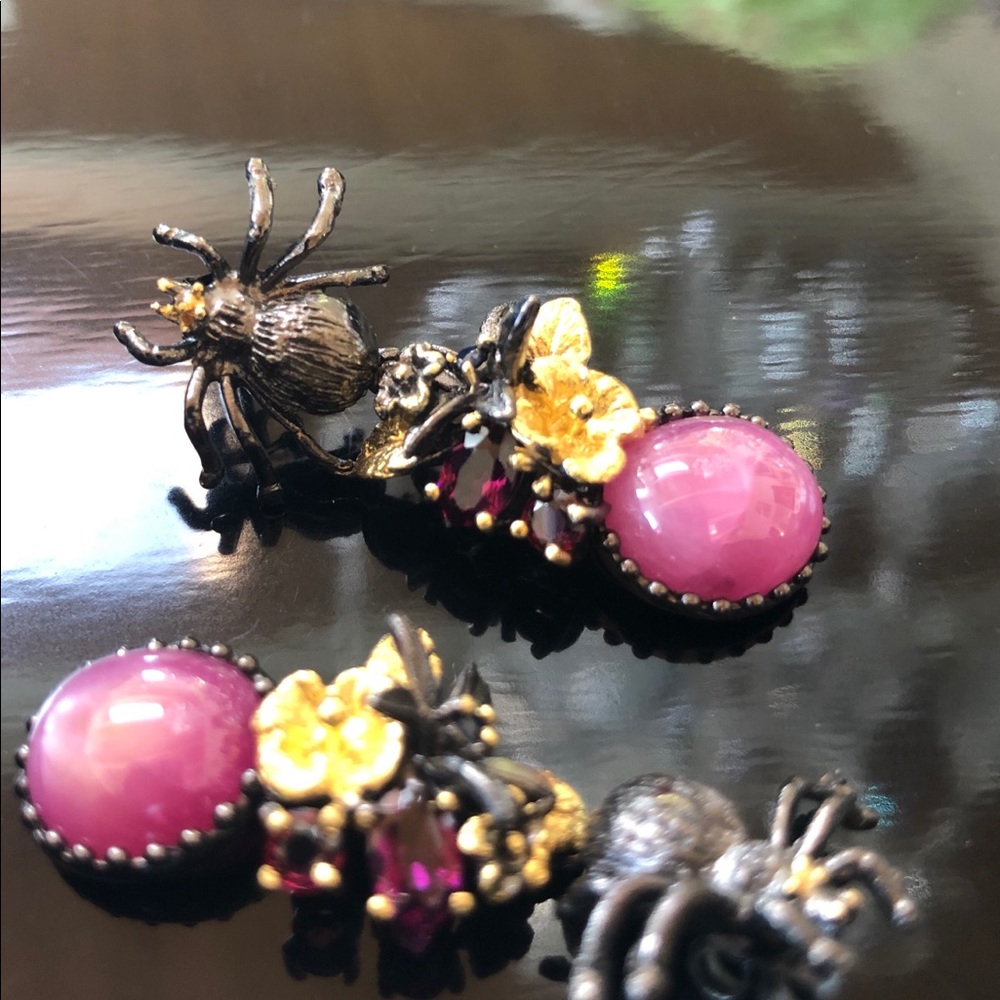 Unique Genuine Star Ruby Earrings - image 2